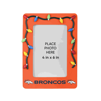 Denver Broncos Picture Frame with Holiday Lights