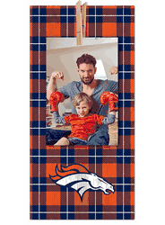 Denver Broncos Plaid Clothespin 6x12 Sign