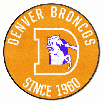 Denver Broncos Roundel Rug - 27in. Diameter, NFL Vintage