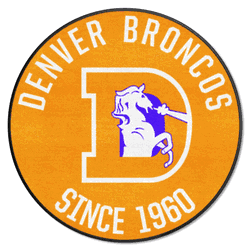 Denver Broncos Roundel Rug - 27in. Diameter, NFL Vintage