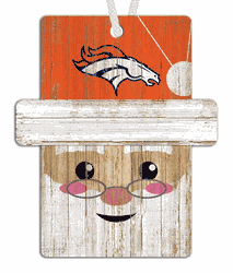 Denver Broncos Santa Ornament