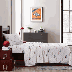Denver Broncos Scatter Bedding Sheet Set Twin