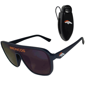 Denver Broncos Shield Sunglasses with Visor Clip
