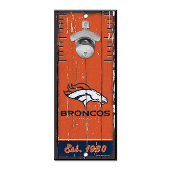Denver Broncos Sign Wood 5x11 Bottle Opener