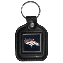 Denver Broncos Square Leatherette Key Chain