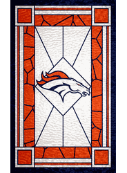 Denver Broncos Stained Glass 11x19 Wood Sign