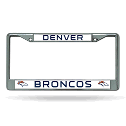 Denver Broncos Standard Chrome Frame with Plastic Inserts 12" x 6" Car/Truck Auto Accessory