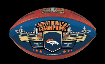 Denver Broncos Super Bowl 50 Champions BLUE PANEL NFL Authentic Game Football