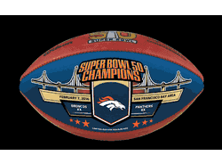 Denver Broncos Super Bowl 50 Champions BLUE PANEL NFL Authentic Game Football