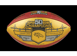 Denver Broncos Super Bowl 50 Champions GOLD PANEL NFL Authentic Game Football