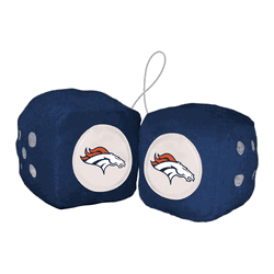 Denver Broncos Team Color Fuzzy Dice Dcor 3" Set