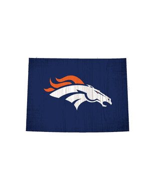 Denver Broncos Team Color Logo State Sign