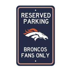 Denver Broncos Team Color Reserved Parking Sign Dcor 18in. X 11.5in. Lightweight