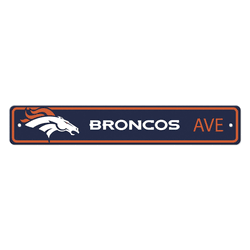 Denver Broncos Team Color Street Sign Dcor 4in. X 24in. Lightweight