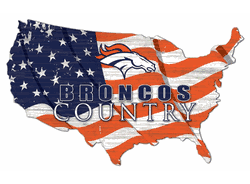Denver Broncos USA Shape Flag Cutout