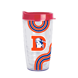 Denver Broncos Vintage 16oz Waves Dbl Wall Clear Tumbler