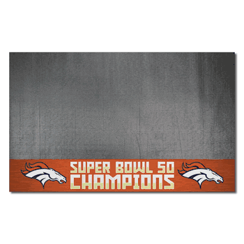 Denver Broncos Vinyl Grill Mat - 26in. x 42in., 2016 Super Bowl L Champions