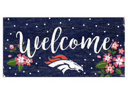 Denver Broncos Welcome Floral 6x12 Sign