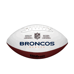 Denver Broncos Wilson NFL Live Signature Autograph White Panel Football