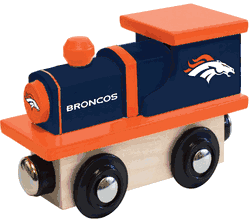 Denver Broncos Wood Train Engine