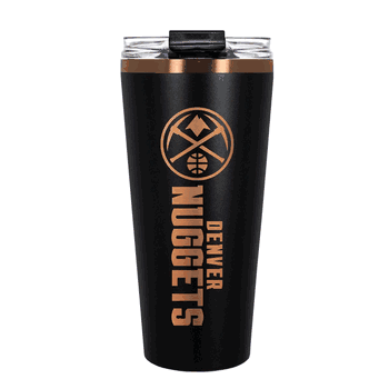Denver Nuggets 32oz Black and Copper Big Slim with Straw