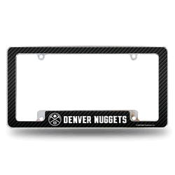 Denver Nuggets Black 12" x 6" Chrome All Over Automotive License Plate Frame