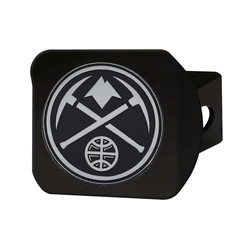 Denver Nuggets Black Metal Hitch Cover with Metal Chrome 3D Emblem