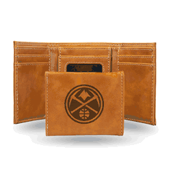 Denver Nuggets Brown Laser Engraved Tri-Fold Wallet