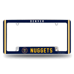 Denver Nuggets Classic 12" x 6" Chrome All Over Automotive License Plate Frame