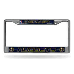 Denver Nuggets Classic 12" x 6" Silver Bling Chrome Car/Truck/SUV Auto Accessory