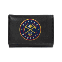 Denver Nuggets  Embroidered Genuine Leather Tri-fold Wallet 3.25" x 4.25" - Slim