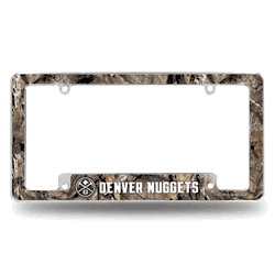 Denver Nuggets Mossy Oak 12" x 6" Chrome All Over Automotive License Plate Frame for Car/Truck/SUV