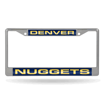 Denver Nuggets Navy/Gold Laser Chrome Frame