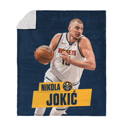 Denver Nuggets Nikola Jokic NBA  Silk Touch Sherpa Throw Blanket 50x60 inches