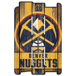 Denver Nuggets Sign 11x17 Wood Fence Style