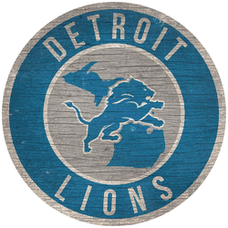Detroit Lions 12 in. Circle w/ State Sign