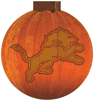 Detroit Lions 12 in. Halloween Pumpkin Sign