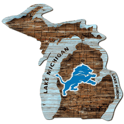 Detroit Lions 12" Mini Roadmap State Sign
