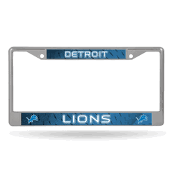 Detroit Lions  12" x 6" Chrome Frame With Decal Inserts