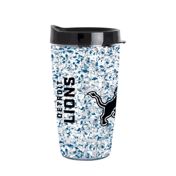 Detroit Lions 16oz Terrazzo Dbl Wall Clear Tumbler