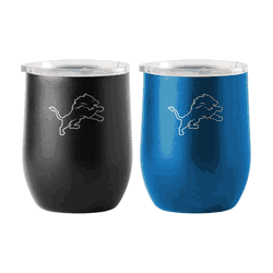Detroit Lions 16oz Yours and Mine Etch Powdercoat Curved Beverage Set