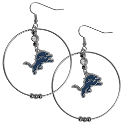Detroit Lions 2 Inch Hoop Earrings