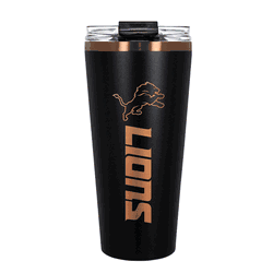 Detroit Lions 32oz Black and Copper Big Slim with Straw