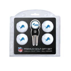 Detroit Lions 4 Ball Gift Set + Divot Tool & Marker