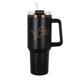 Detroit Lions 40oz Black and Copper Colossus Travel Mug with Straw
