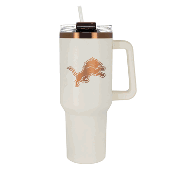 Detroit Lions 40oz Crme and Copper Colossus Travel Mug with Straw