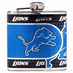 Detroit Lions 6oz Stainless Steel Flask with Metallic Graphics