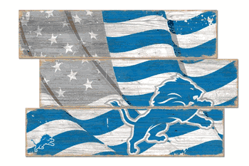 Detroit Lions American Flag 3 Plank