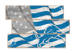 Detroit Lions American Flag 3 Plank