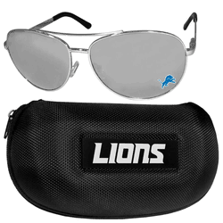 Detroit Lions Aviator Sunglasses and Zippered Carrying Case